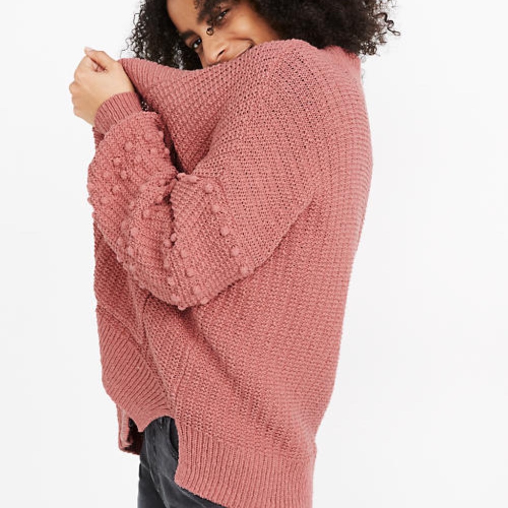 Madewell Bobble Cardigan in Sweet Dahlia